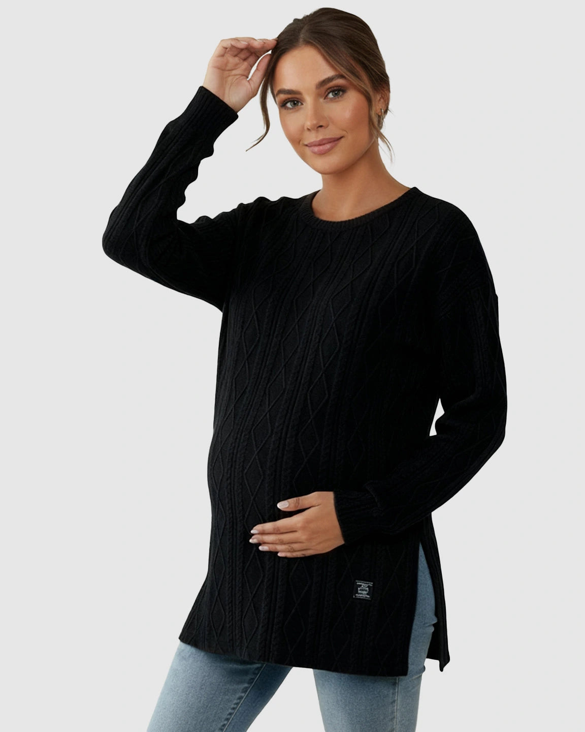 Elegant Textured Loose Fit Maternity Top