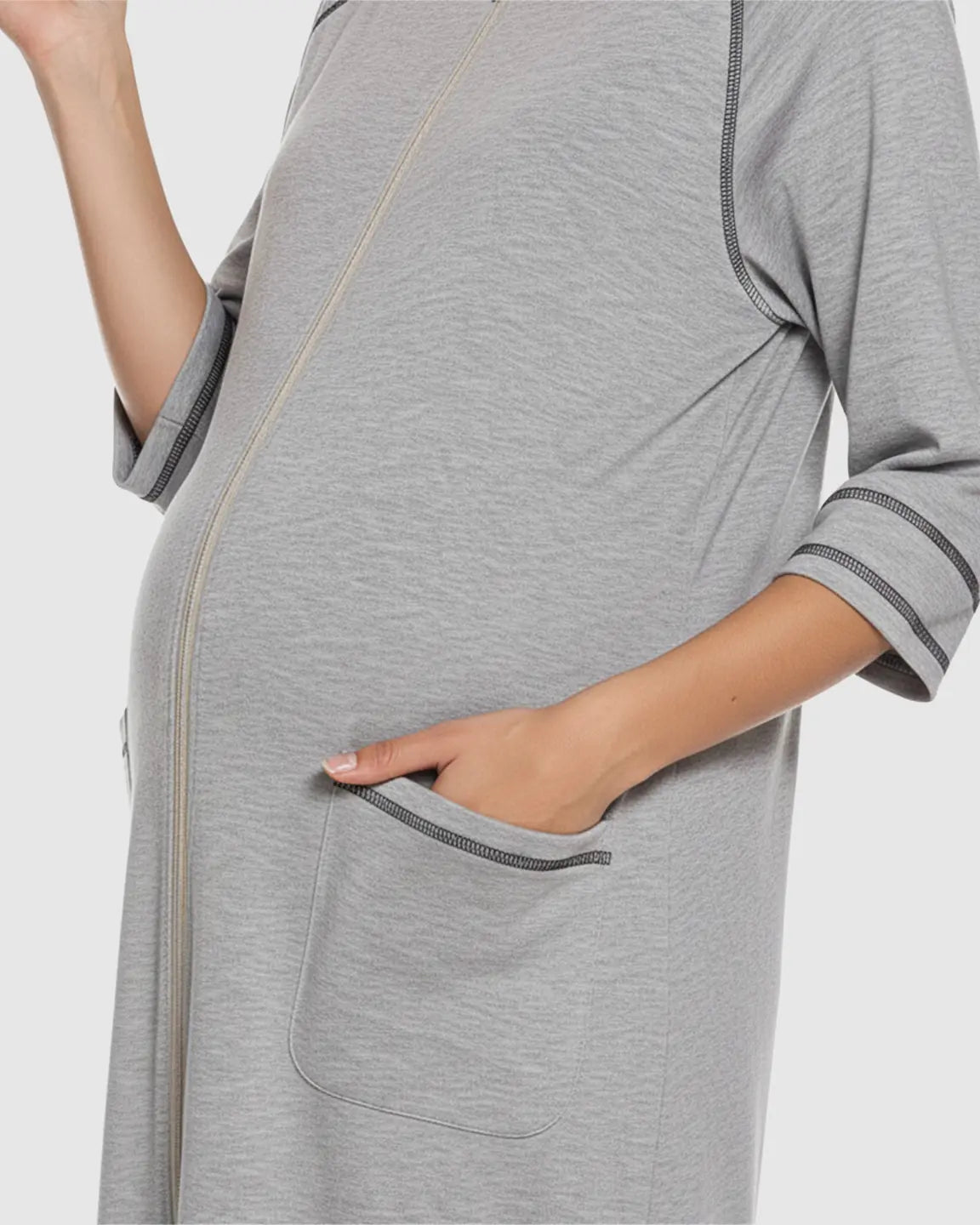 Front Zipper Loose Fit Maternity & Nursing Dress