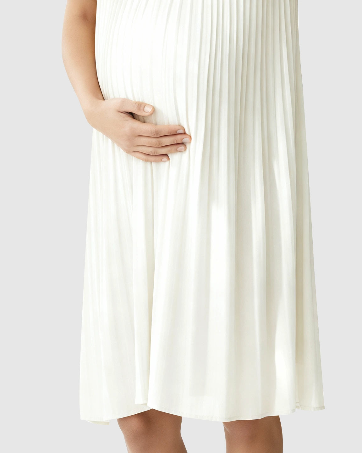 Pleated Flowy-Style Maternity Short Dress