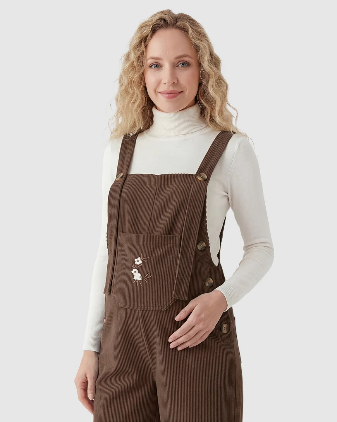 Adjustable Shoulder Straps Dungaree-Style Maternity Jumpsuit