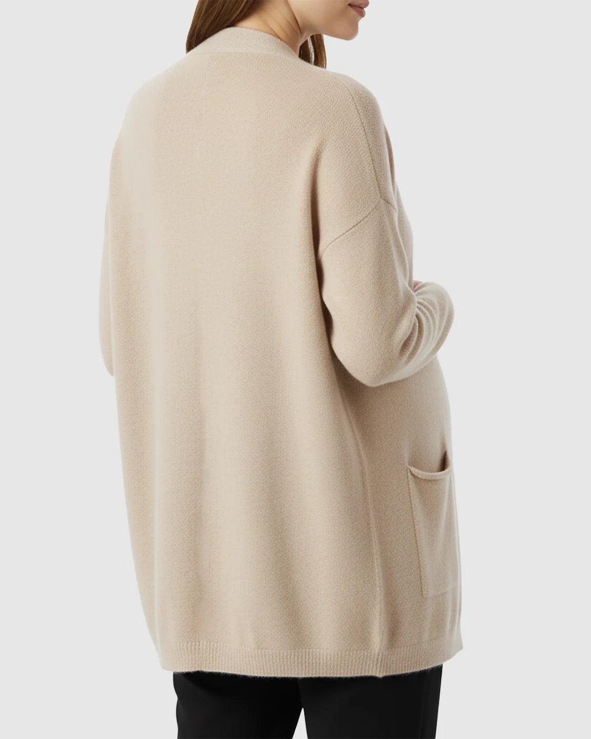 Cozy Wool Blend Long Knit Maternity Cardigan