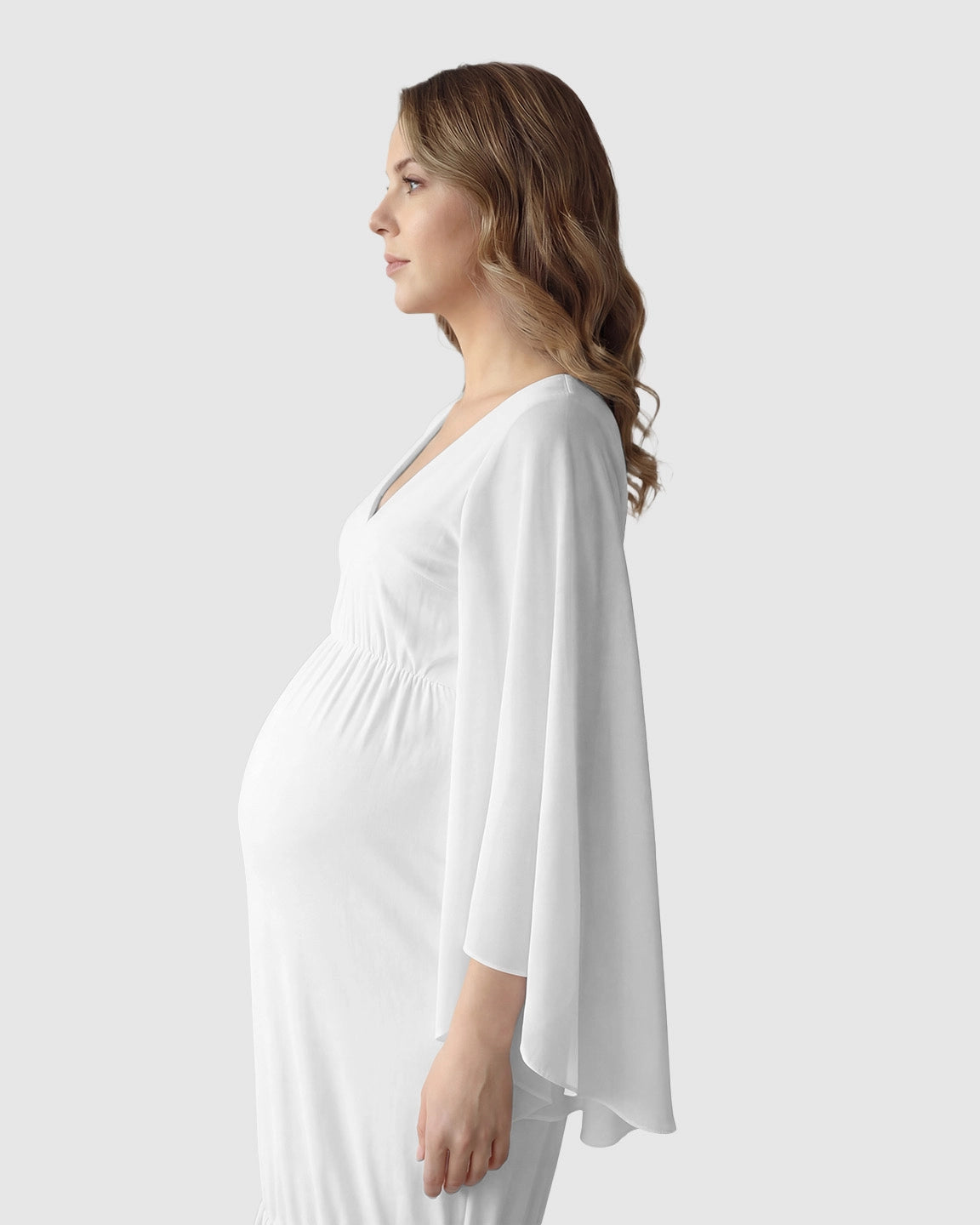 Trailing Hem Elegant Maternity Photoshoot Gown