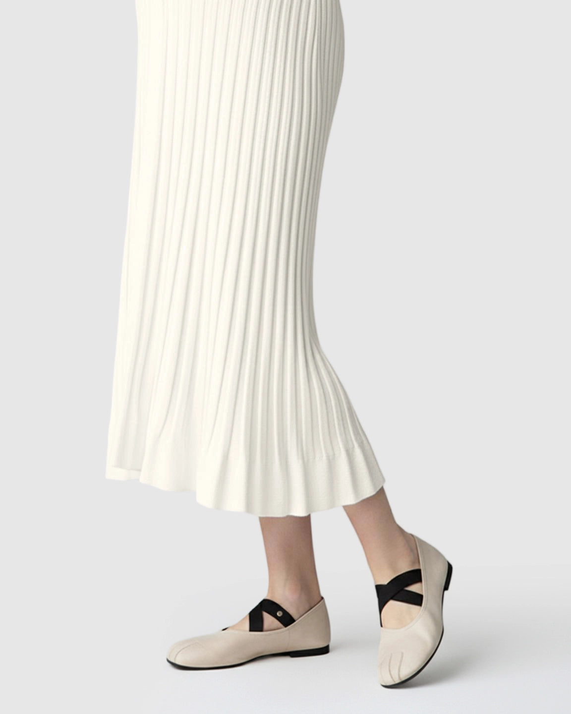 Ribbed Knit Long Sleeve Maternity Midi Dress