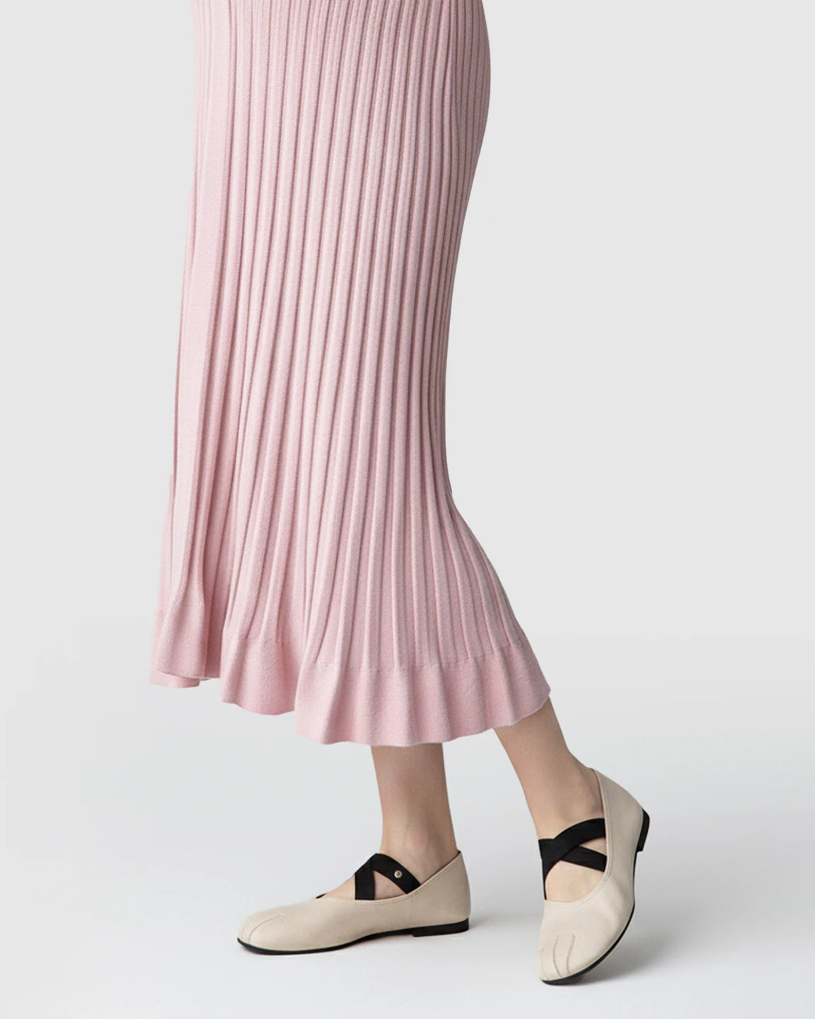 Ribbed Knit Long Sleeve Maternity Midi Dress