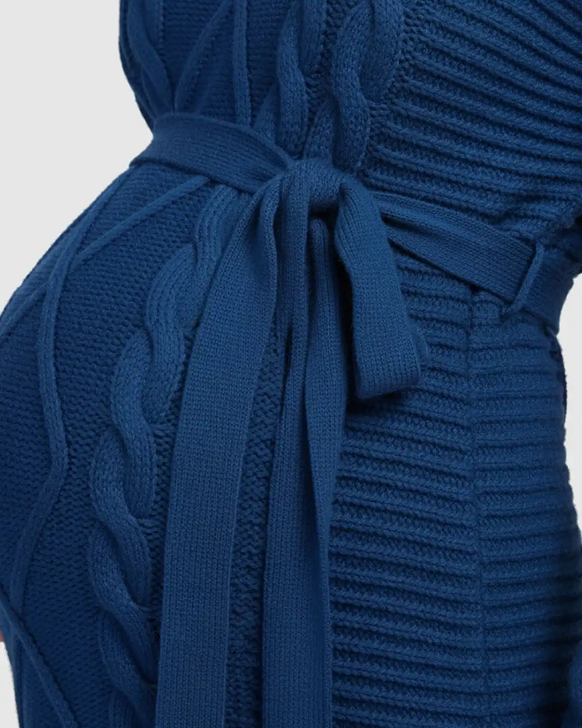Tie-Waist Knitted Maternity Midi Dress