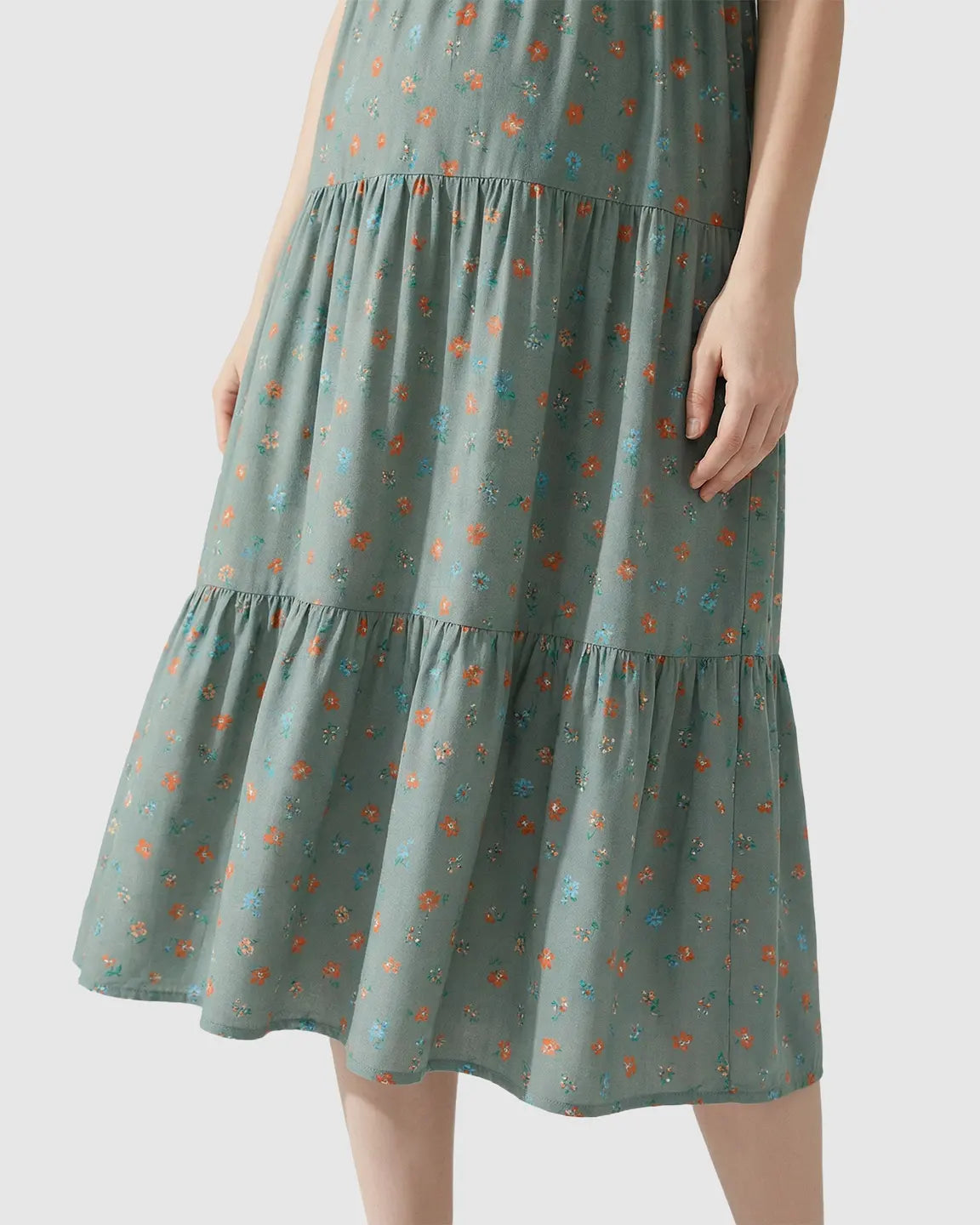 Spaghetti Strap Floral Print Maternity Nightgown