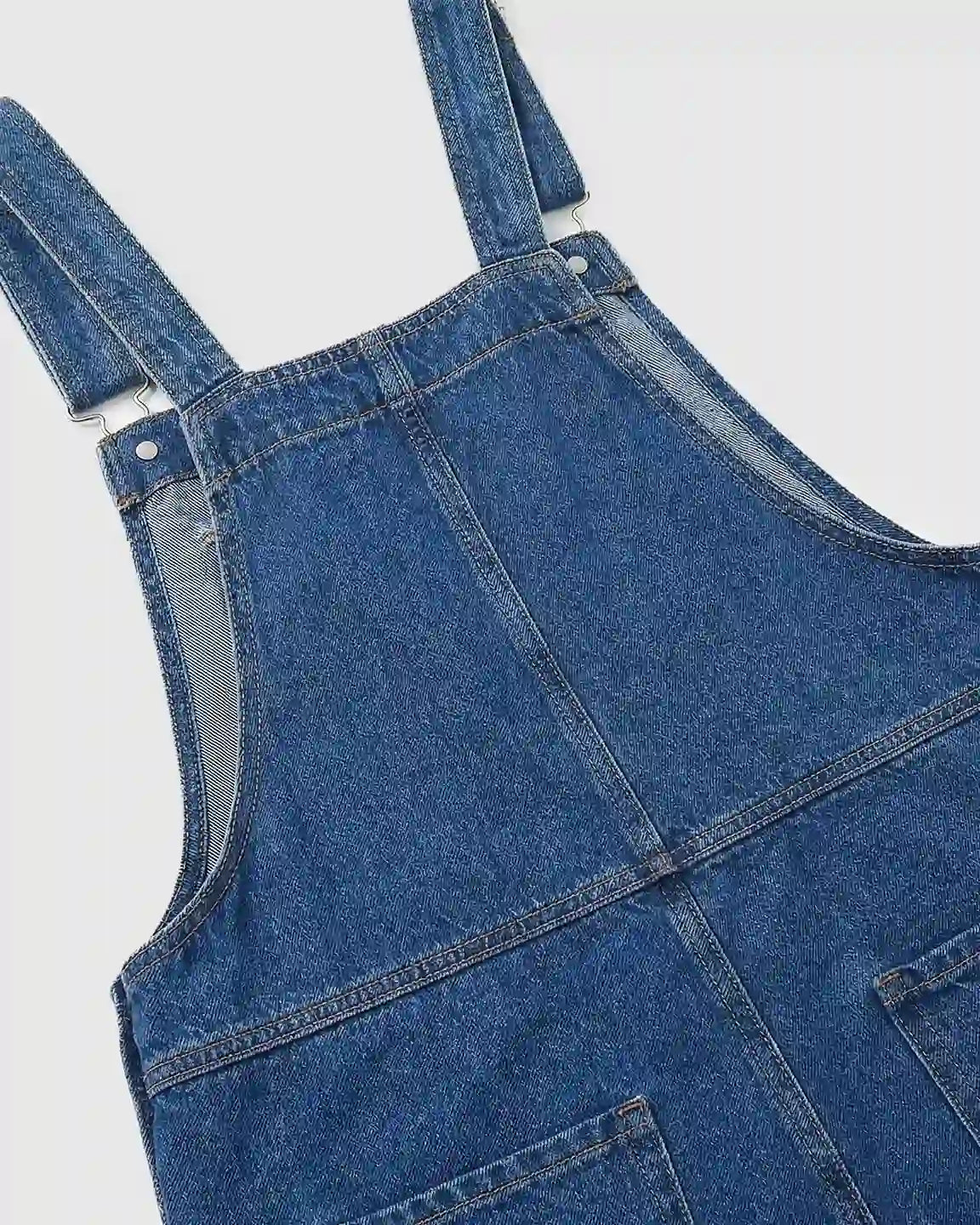 Adjustable Strap Loose Denim Maternity Jumpsuit