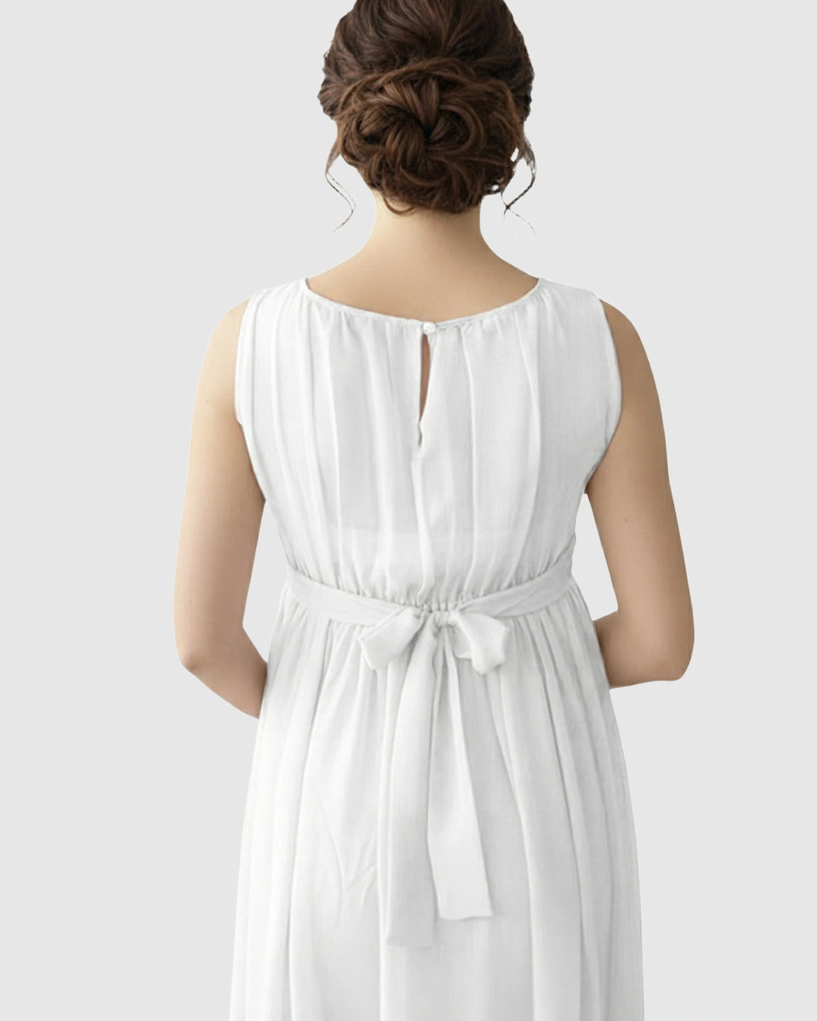 Gathered Bodice Elegant Maternity Maxi Dress