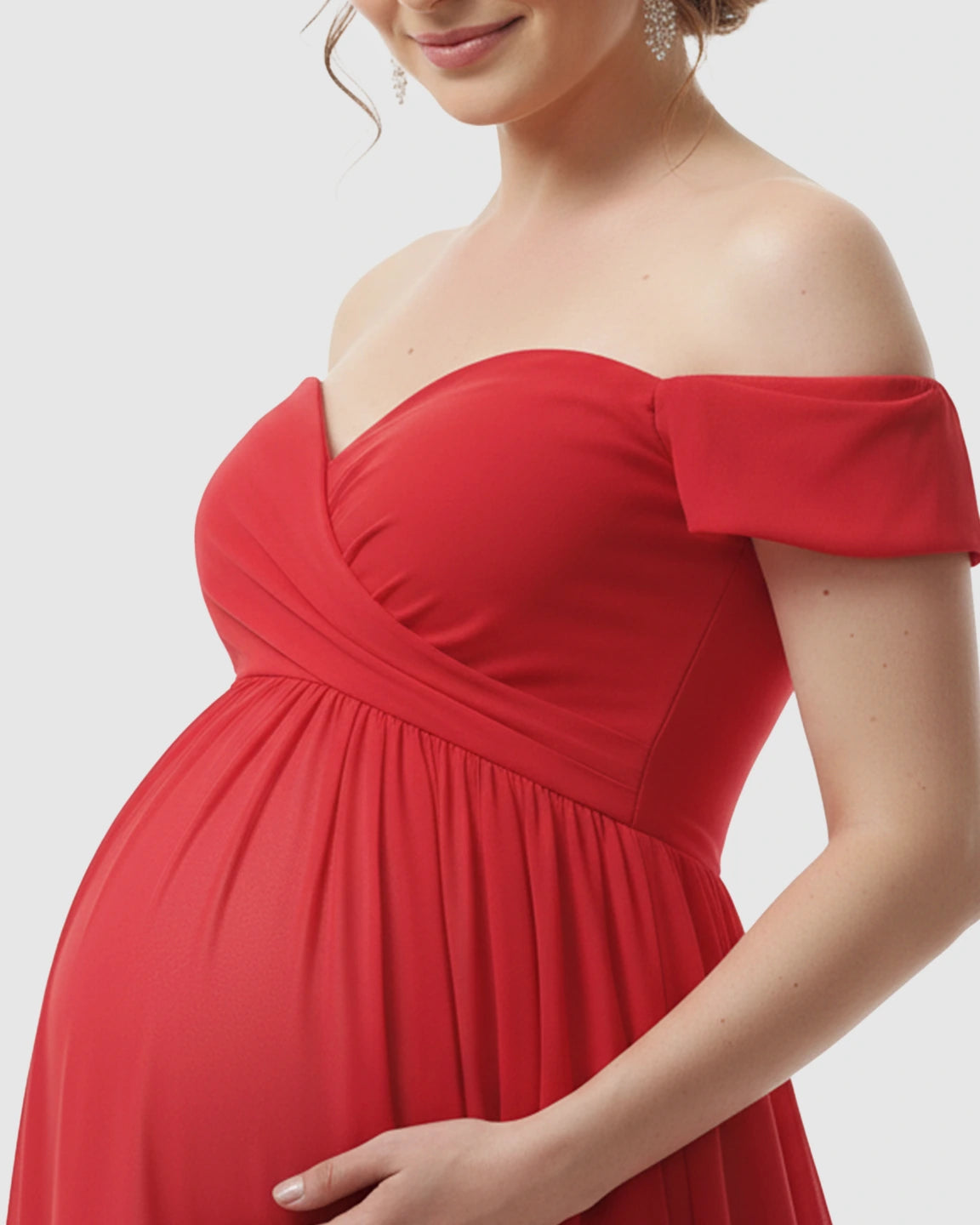 Off-Shoulder Dreamy Maternity Photography Gown