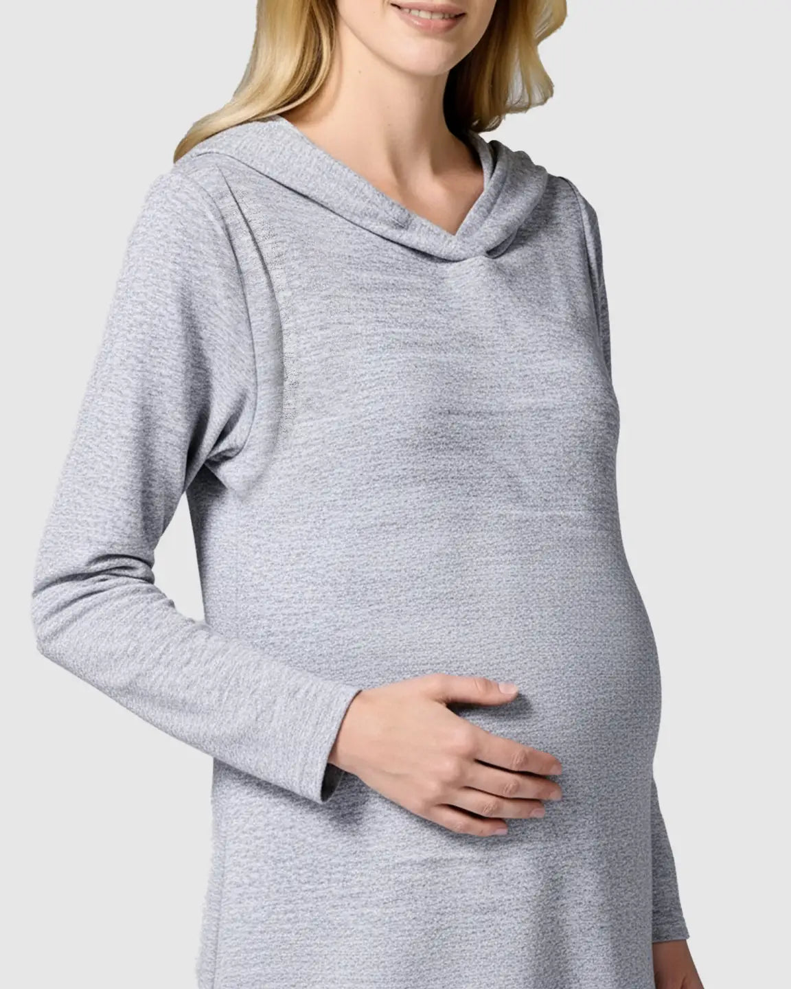 Hooded Side-Access Nursing & Maternity Midi Dress