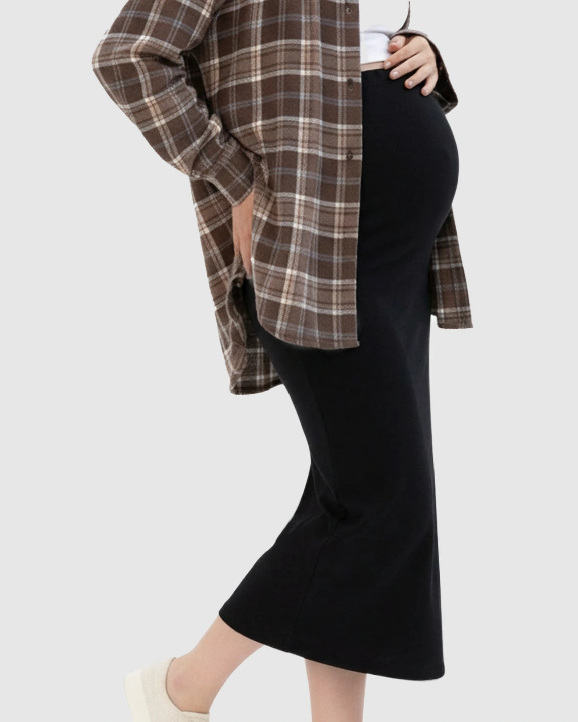 Skin-Friendly Casual Maternity Midi Skirt