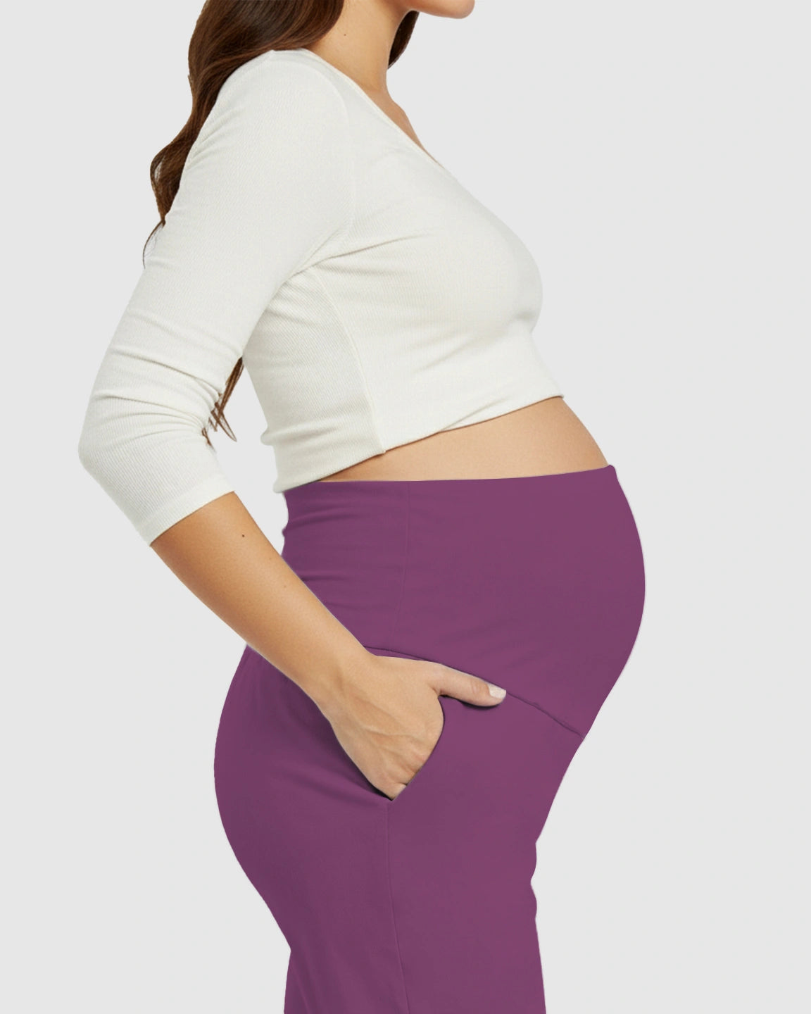 High-Waisted Maternity Capri Pants