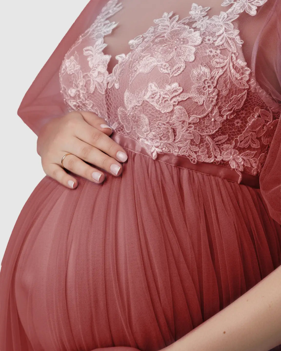 Tulle Lace Swing Trail Maternity Photoshoot Dress