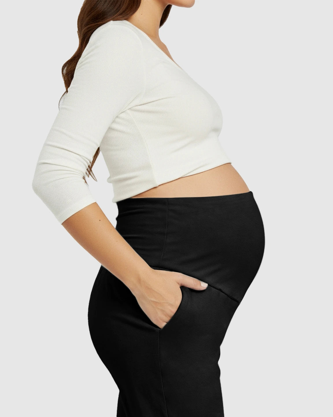 High-Waisted Maternity Capri Pants