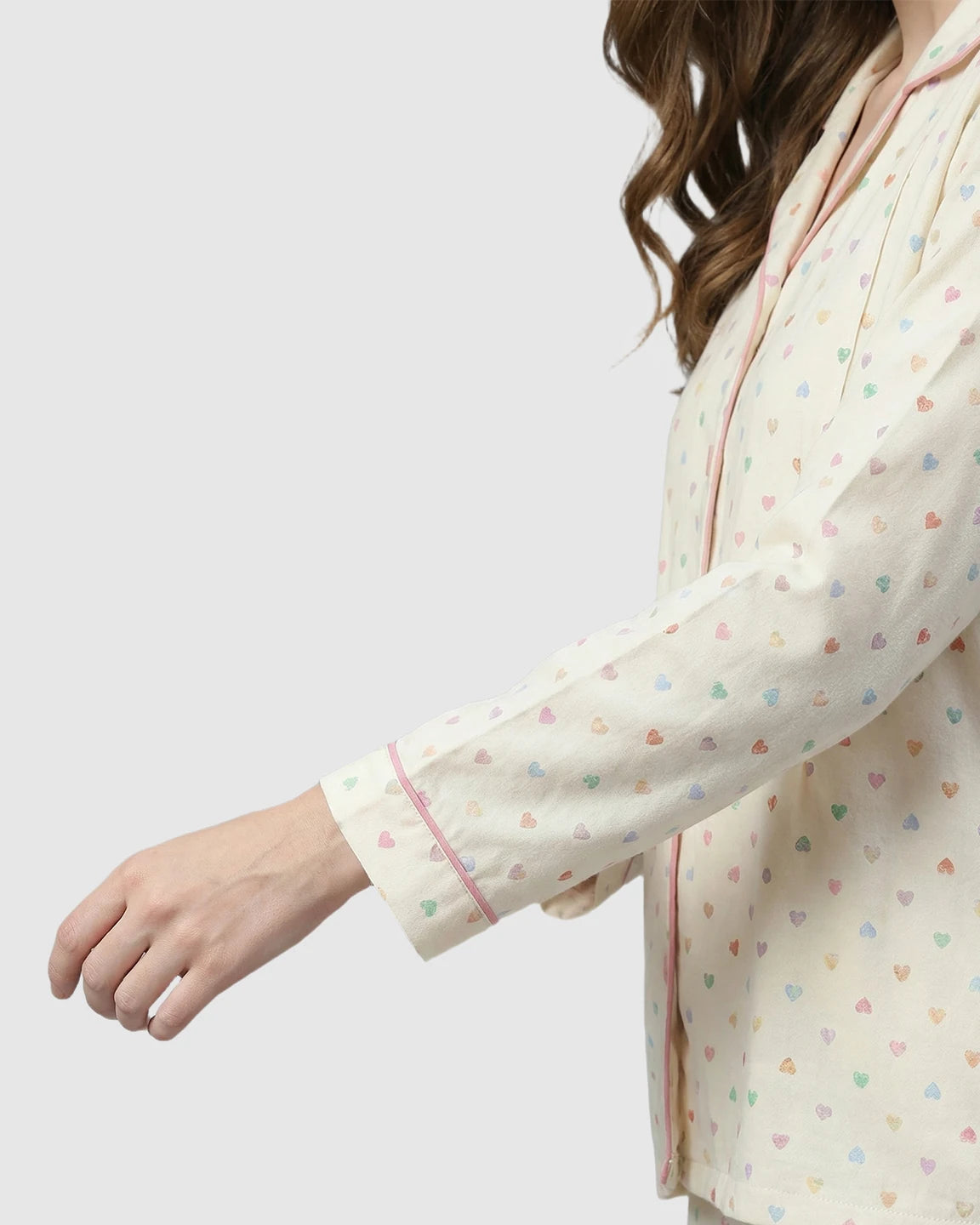 Floral Collared Cotton Gauze Nursing Pajama Set
