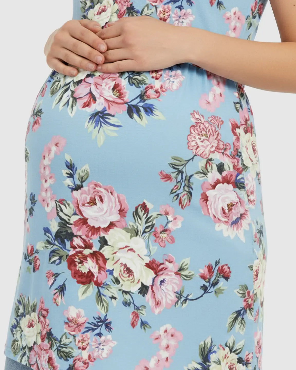 Sleeveless Floral Print Maternity & Nursing Top
