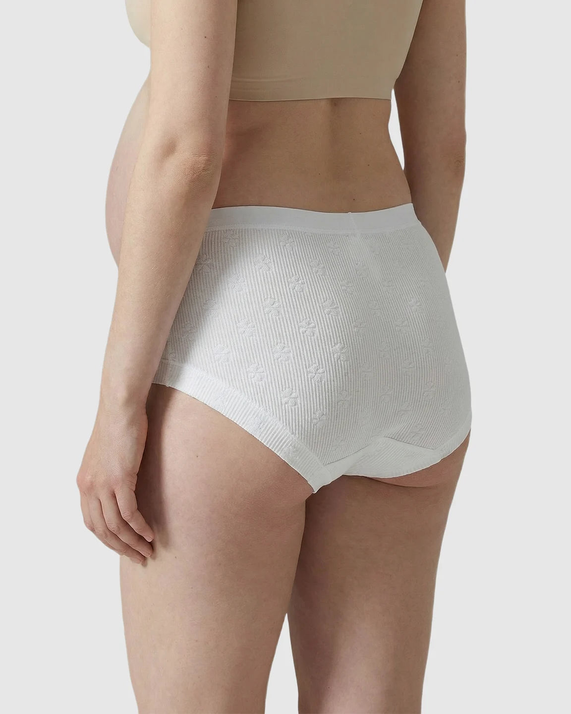 Mid-Waist Flower Cotton Maternity Underwear