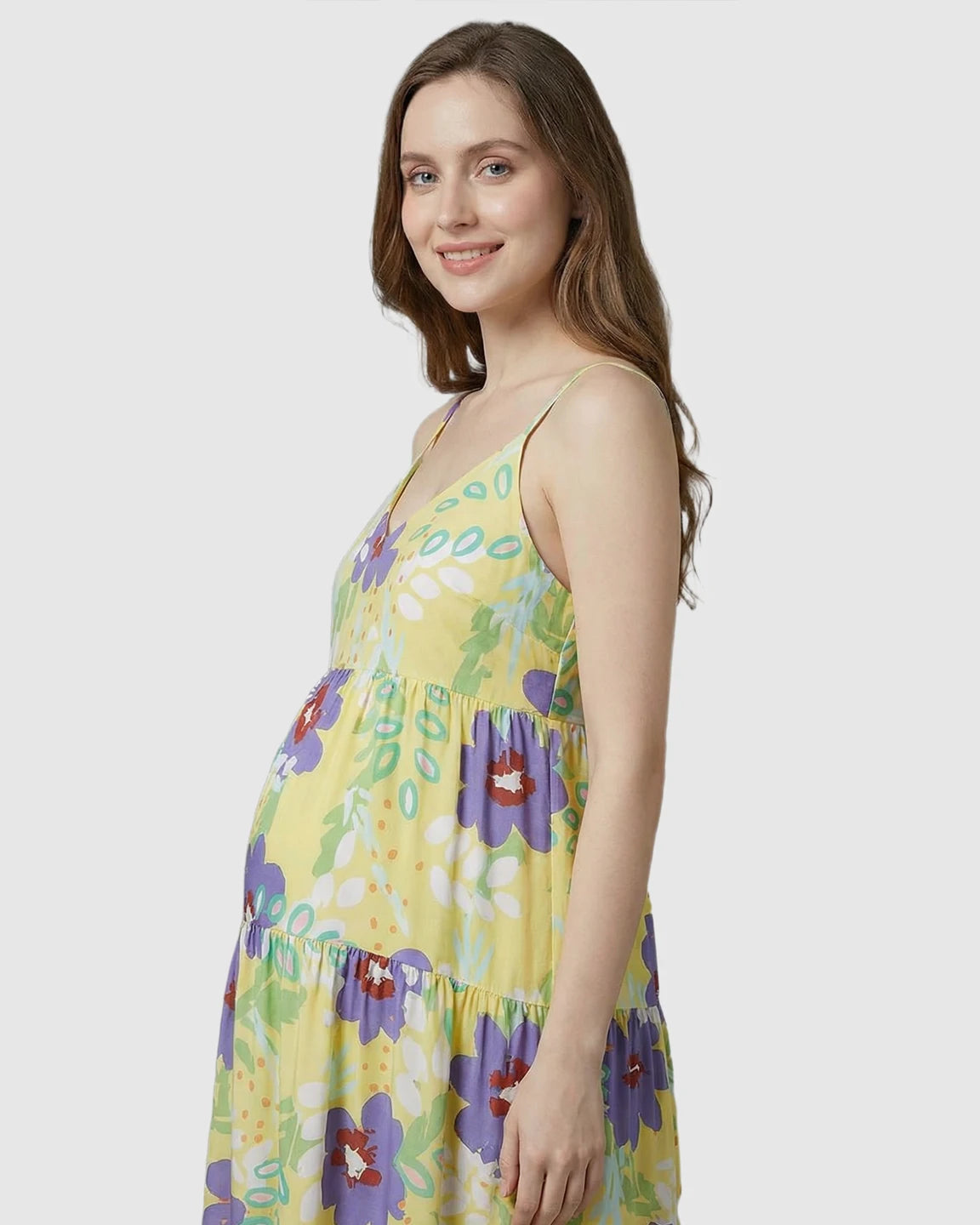 Sleeveless Floral Print Maternity Nightdress