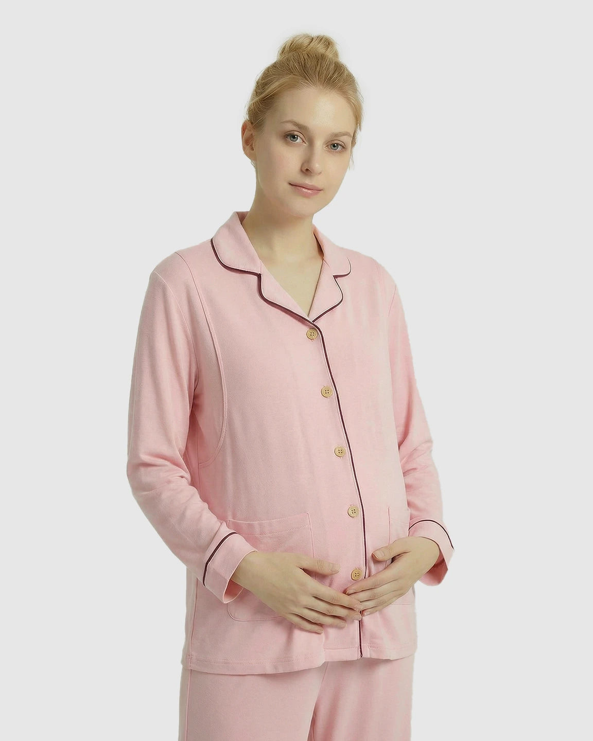 Notched Collar Relax Fit Maternity Loungewear Set