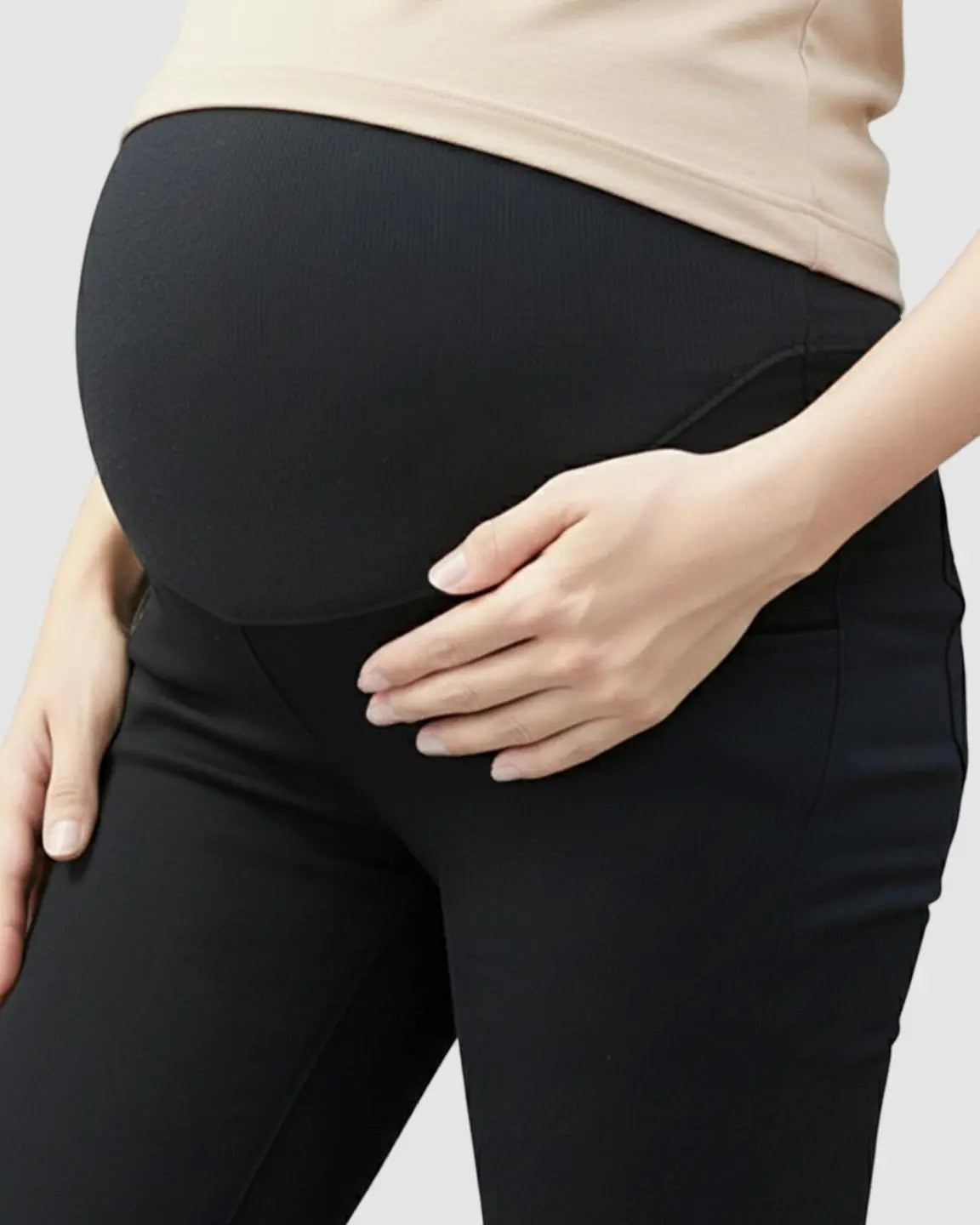 High-Waisted Slim Fit Stretch Maternity Pants
