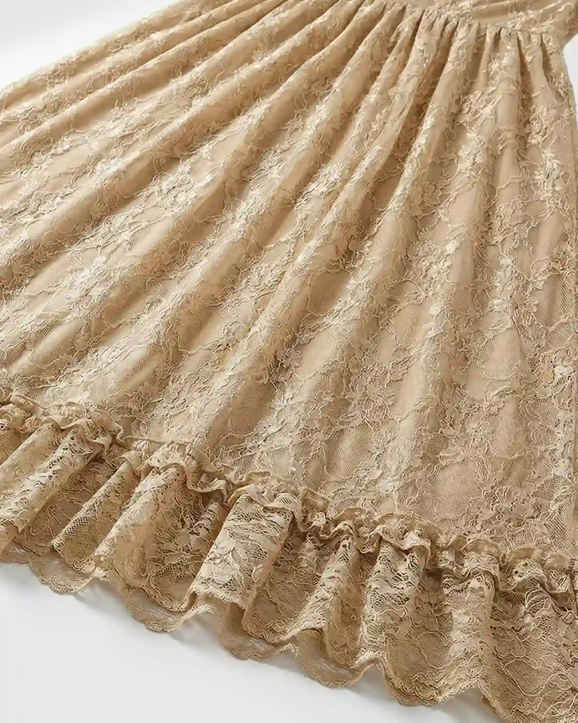 Ruffled Hem Floral Lace Maternity Photoshoot Dress