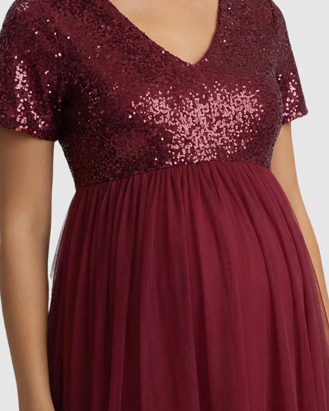 Sequin Bodice Glamorous Maternity Maxi Dress