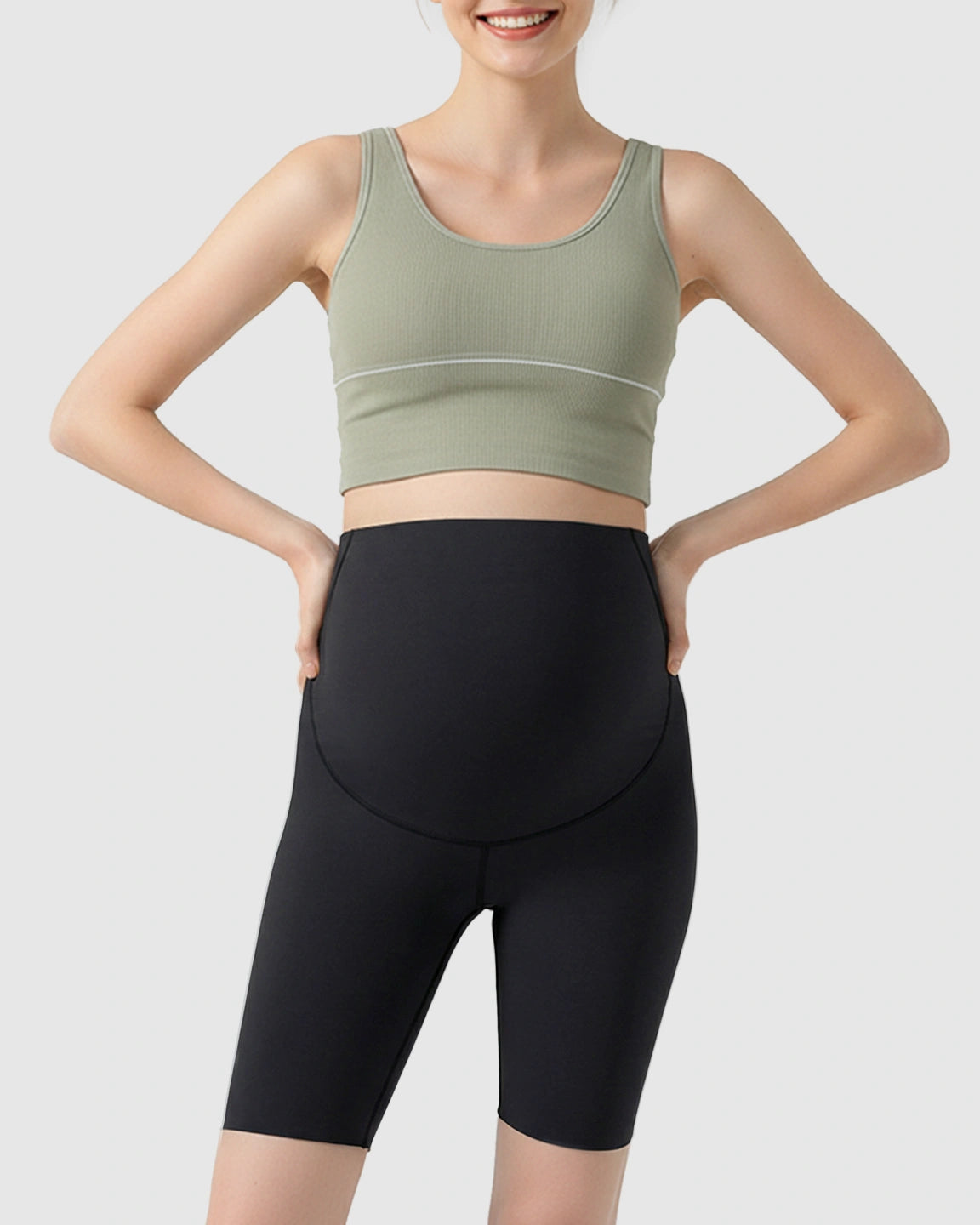 Over-Belly Seamless Design Maternity Shorts