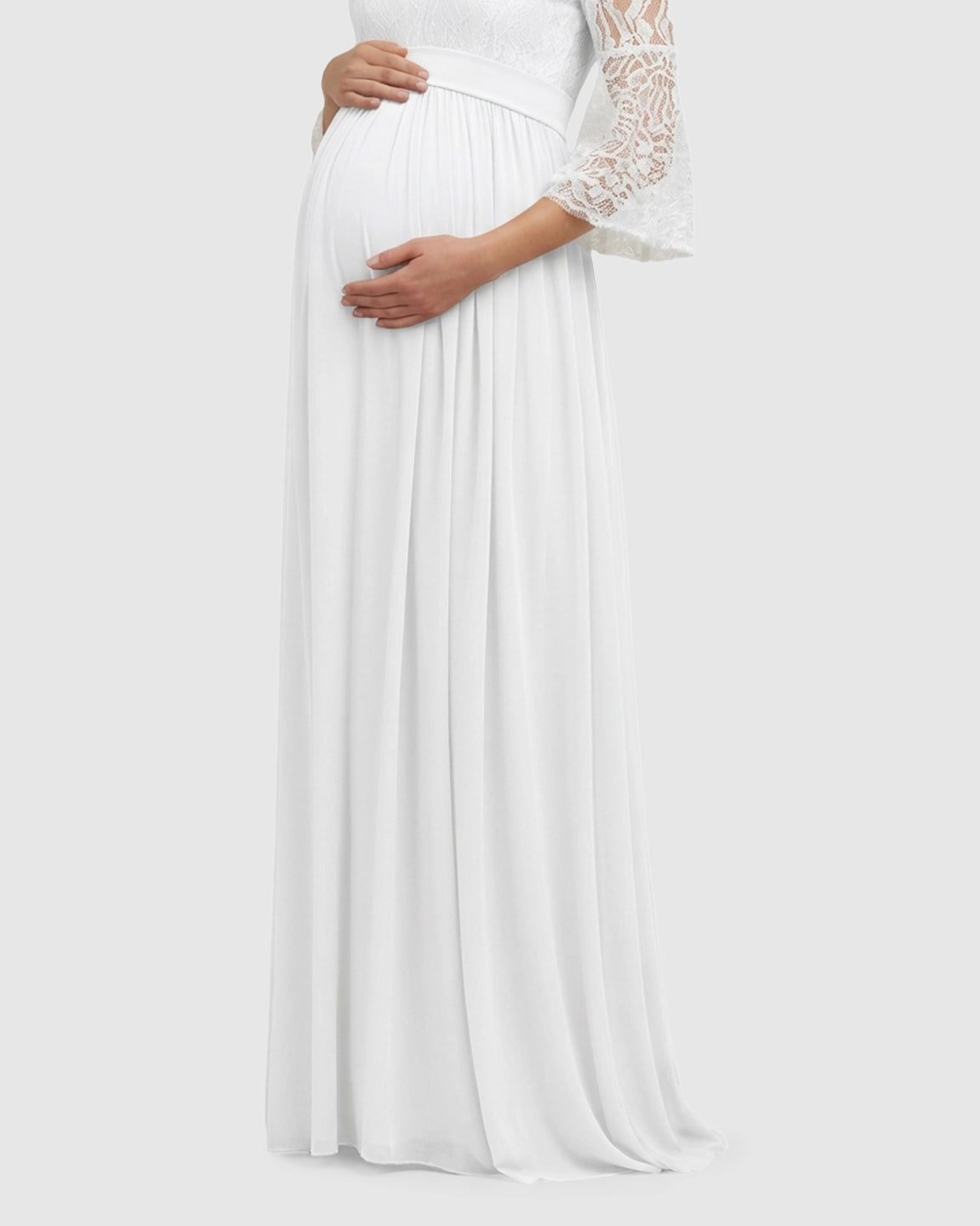 Off-Shoulder Lace Bodice Maternity Photoshoot Dress