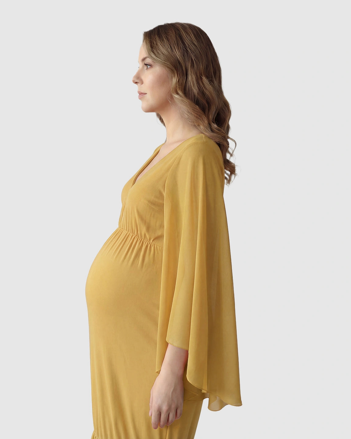 Trailing Hem Elegant Maternity Photoshoot Gown