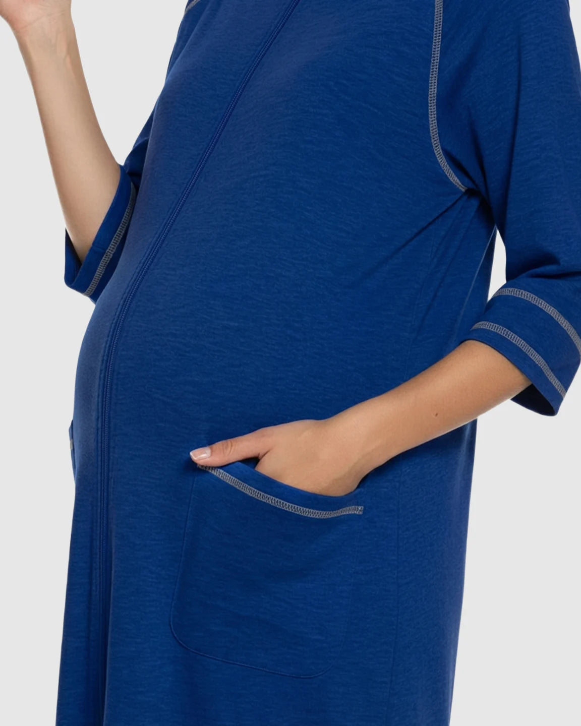 Front Zipper Loose Fit Maternity & Nursing Dress