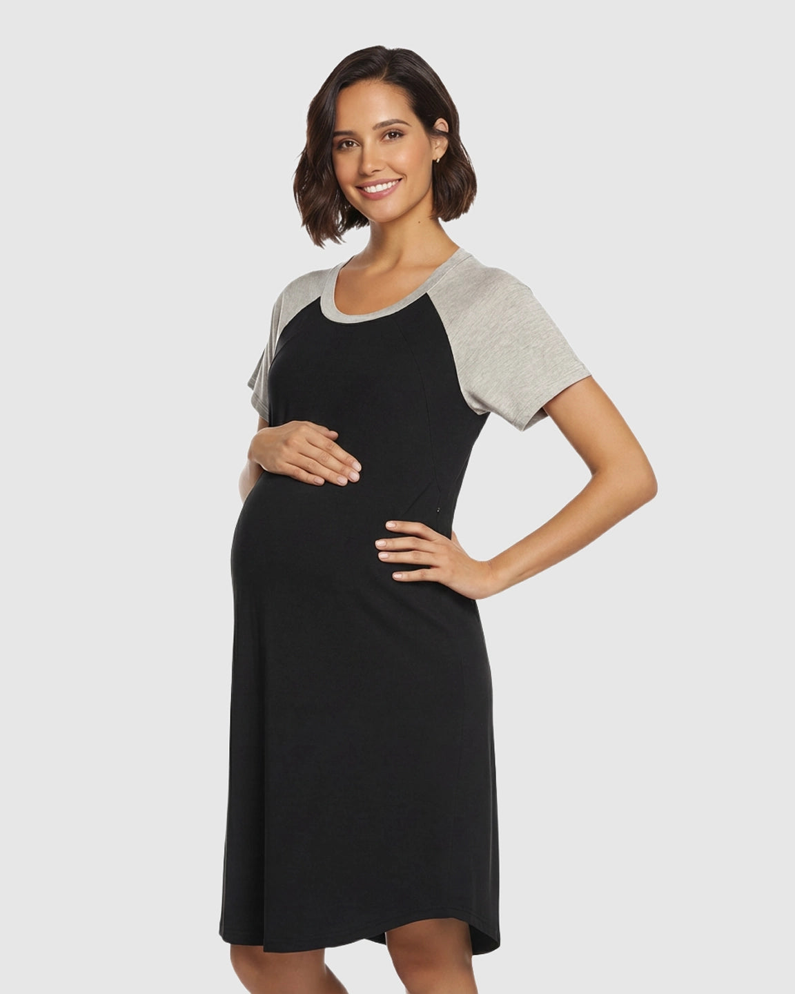 Concealed Nursing Raglan Sleeve Maternity T-Shirt Dress