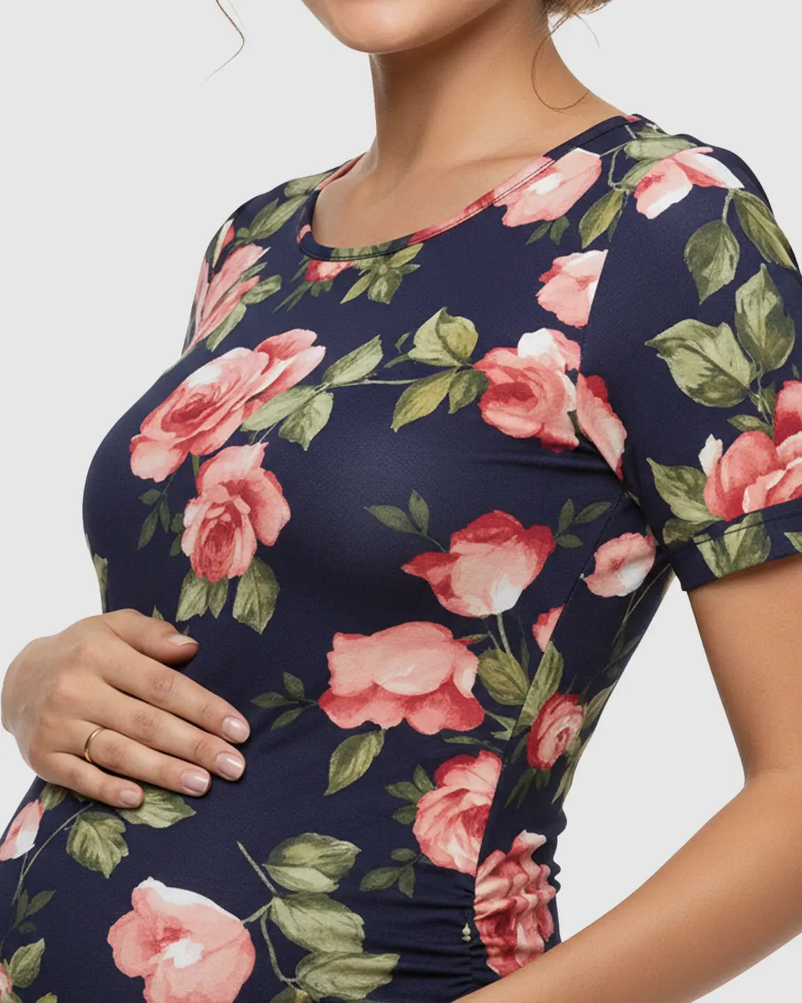 Floral Print Bodycon Maternity Dress