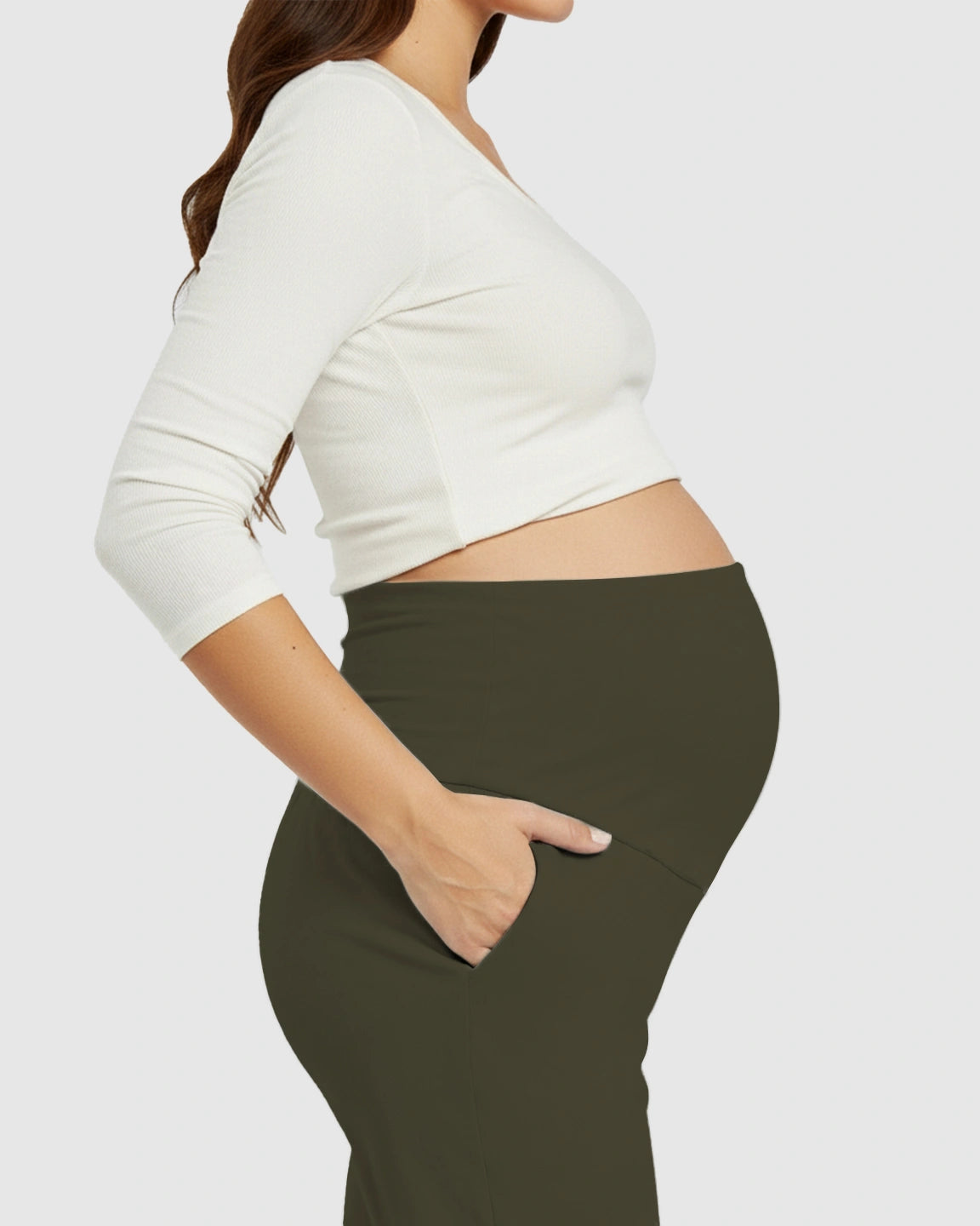 High-Waisted Maternity Capri Pants