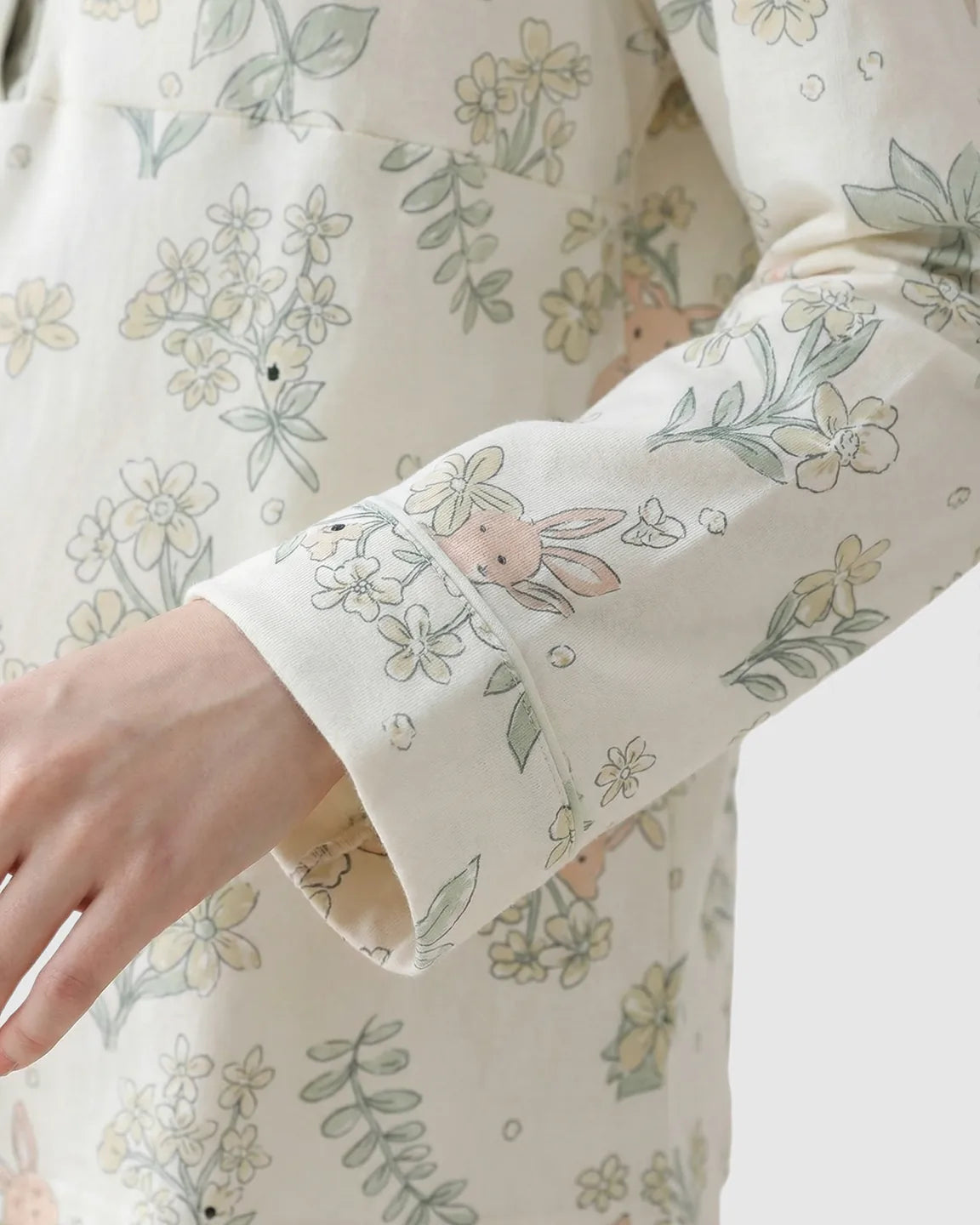 Easy Access Plant Print Maternity Sleepwear Set