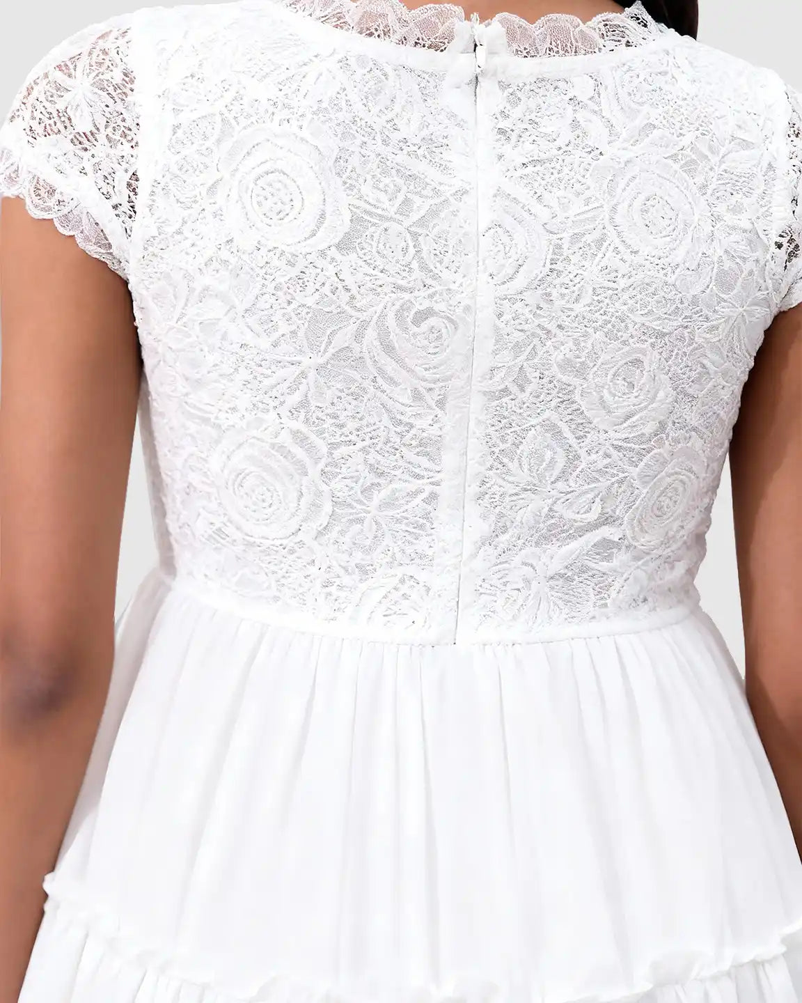 Floral Lace Bodice Elegant Maternity Maxi Dress