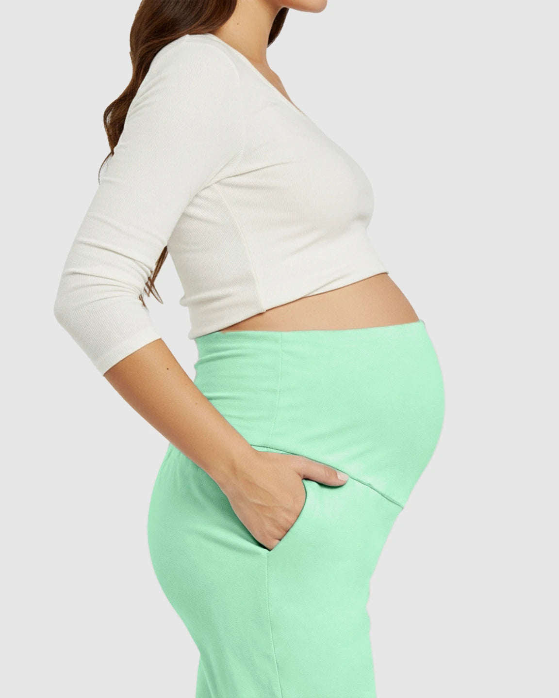 High-Waisted Maternity Capri Pants