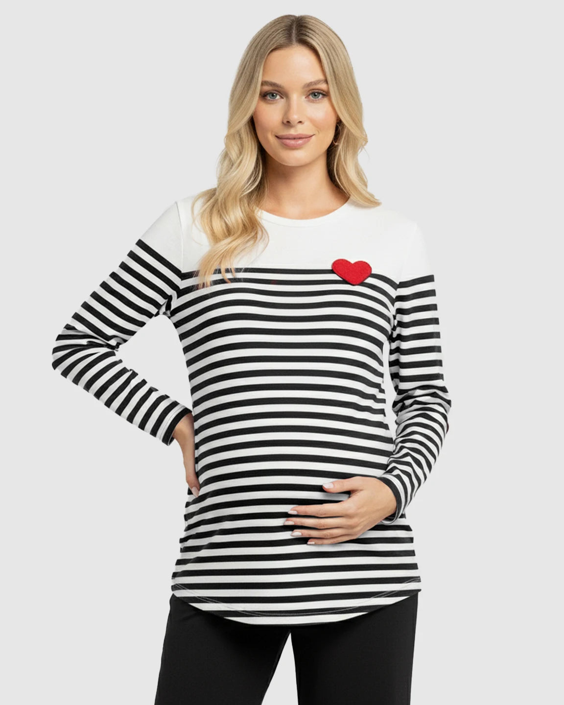 Striped Loose-Fit Maternity Top