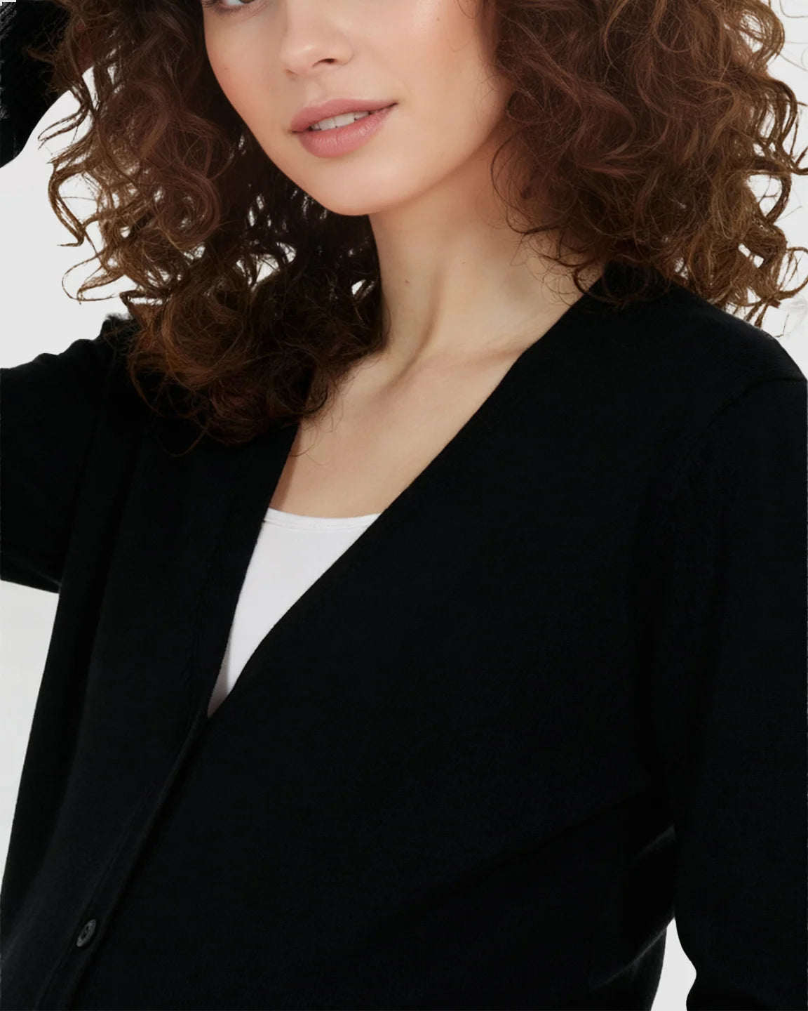 Button-Front V-Neck Maternity Cardigan