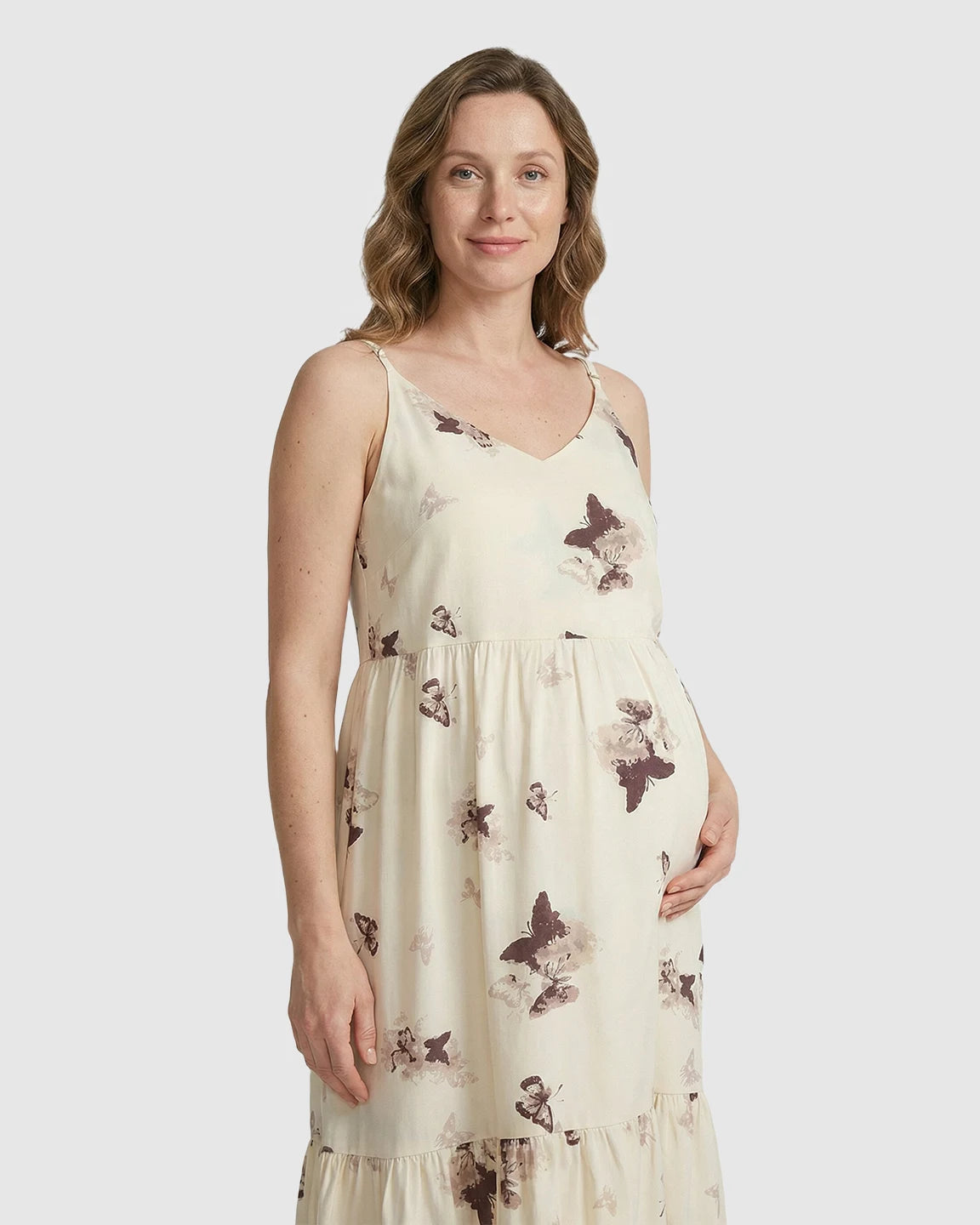 Built-In Bra Floral Maternity Sleep Dress