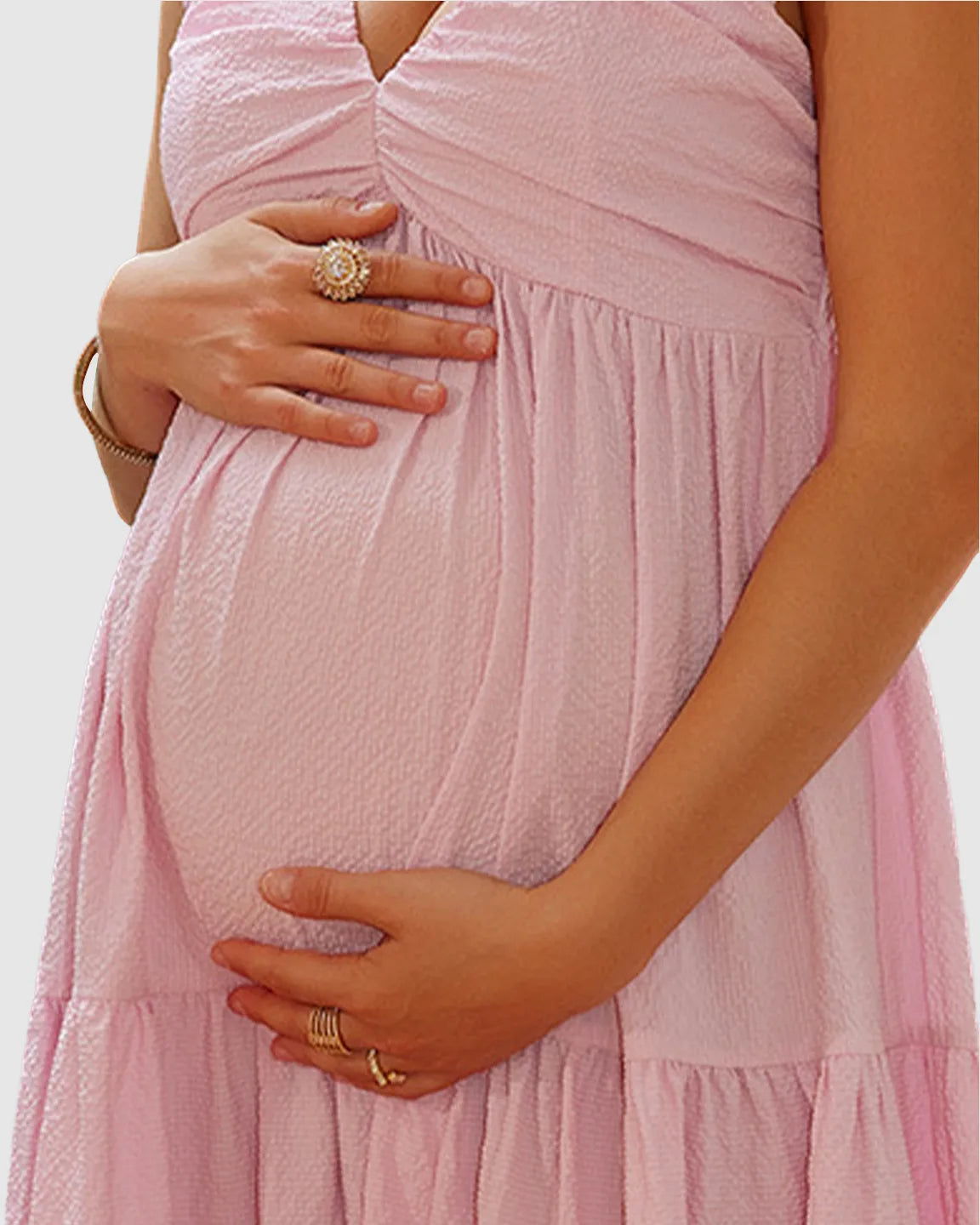 Chiffon Tiered Maternity Maxi Dress