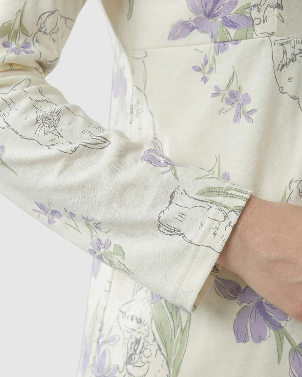 Chest Padded Plant Print Maternity Sleepwear Set