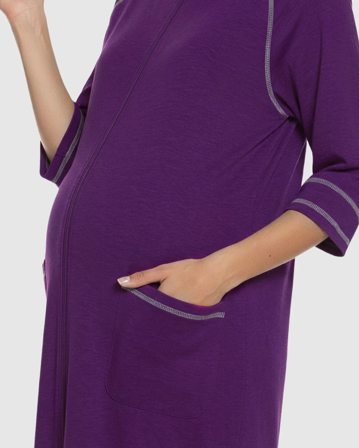 Front Zipper Loose Fit Maternity & Nursing Dress