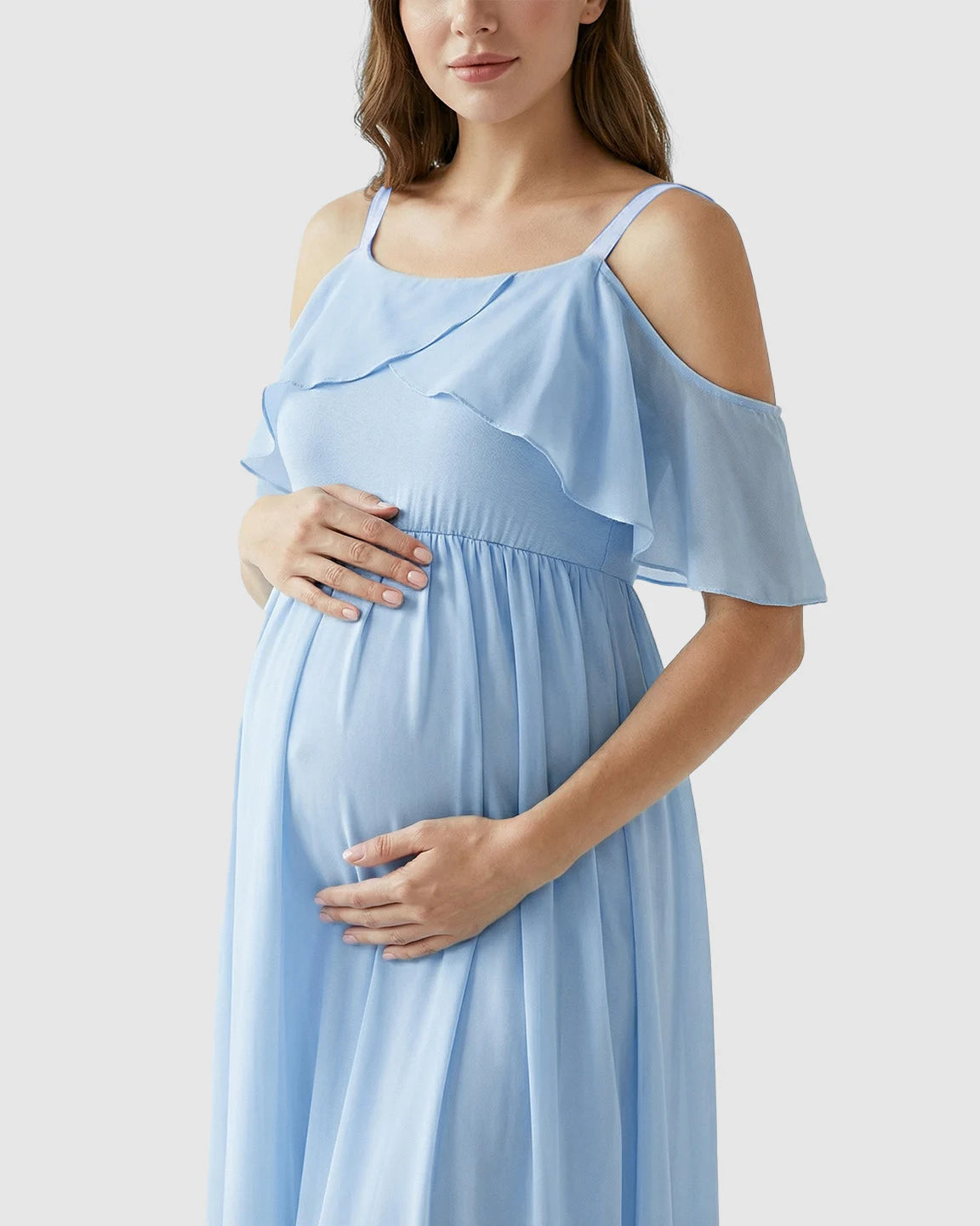 Off-Shoulder Mermaid Trail Maternity Photoshoot Dress
