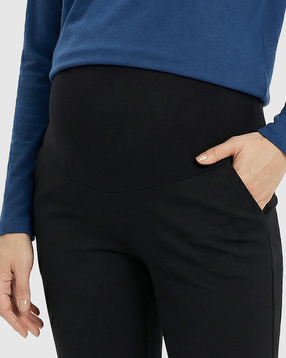 High-Waist Cigarette Cut Maternity Trousers