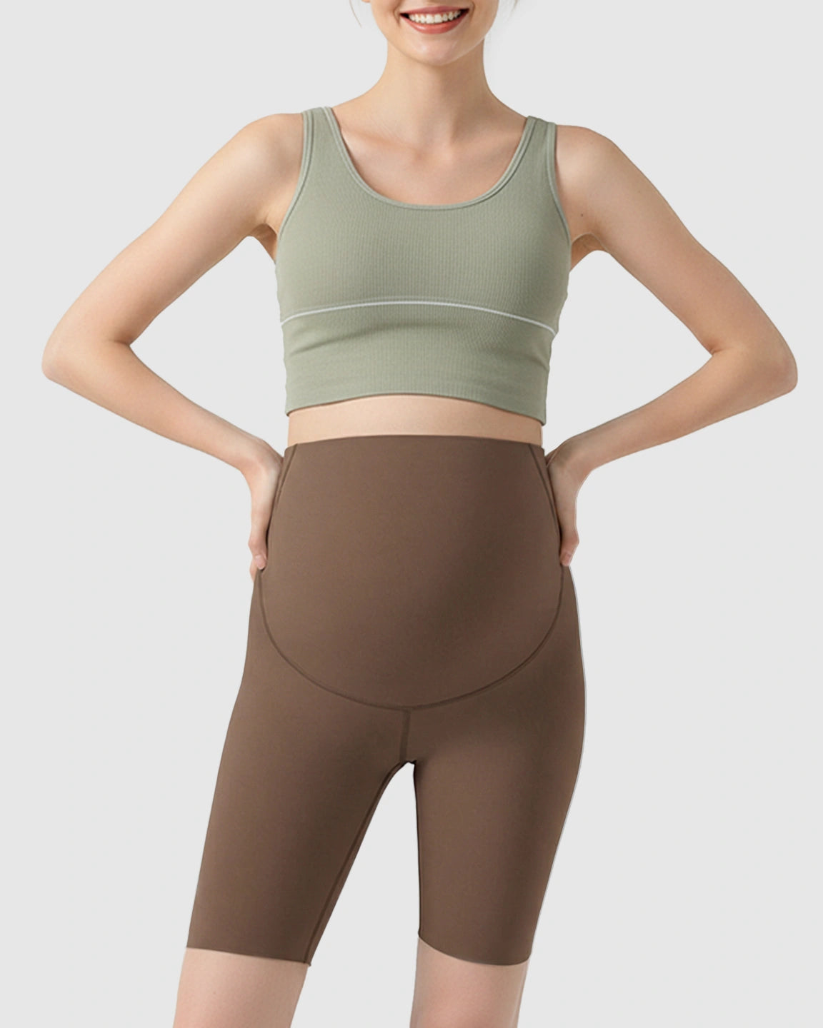 Over-Belly Seamless Design Maternity Shorts