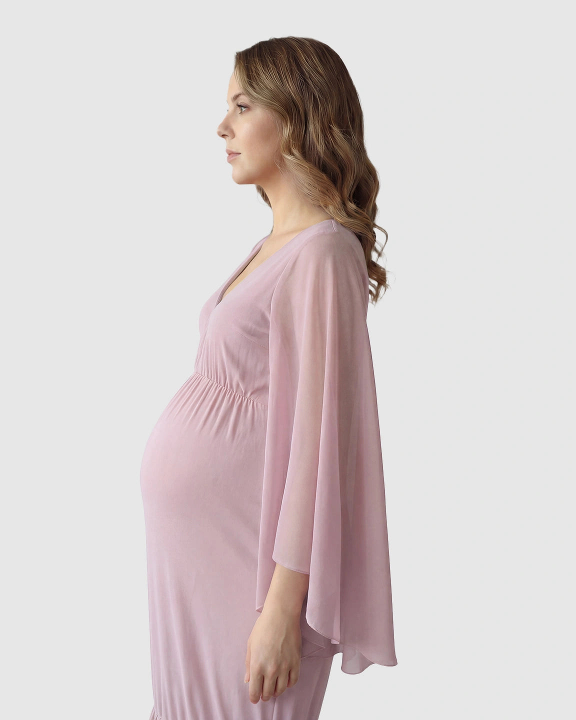 Trailing Hem Elegant Maternity Photoshoot Gown