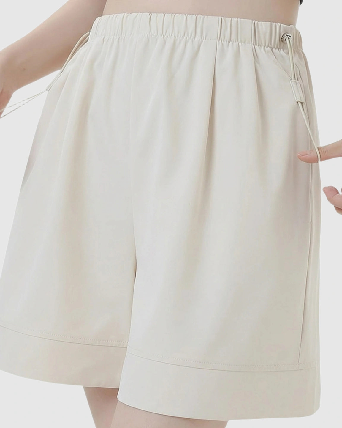 Pocketed Side Drawstring Maternity Shorts