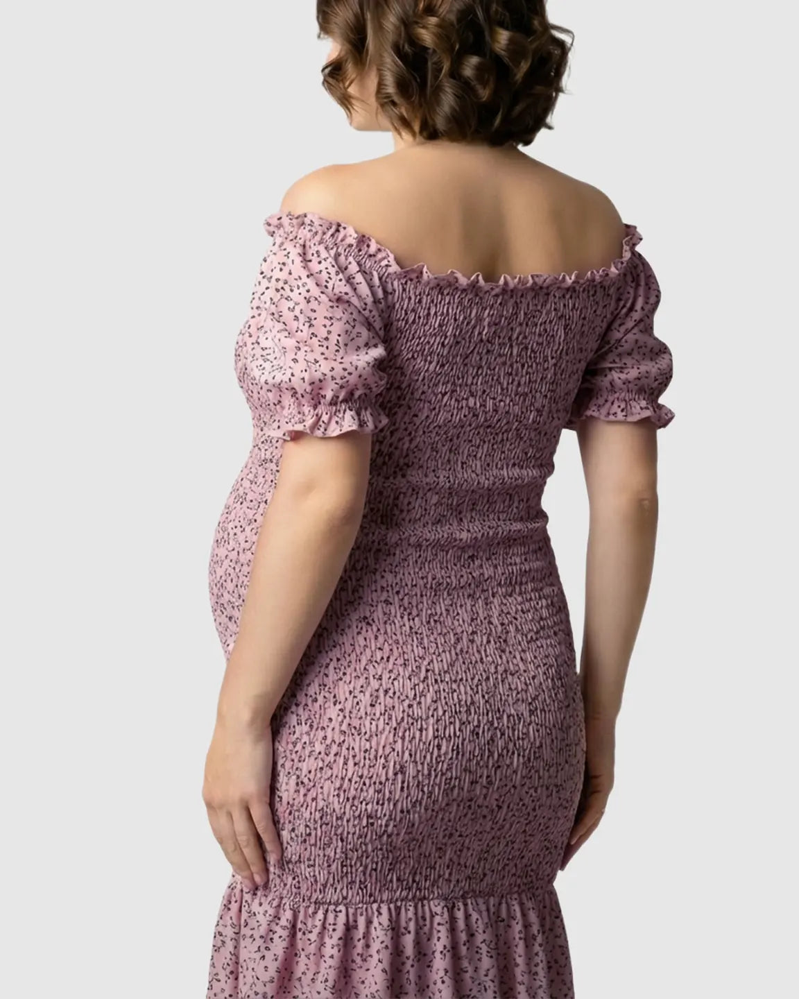 Off-Shoulder Fishtail Maternity Photoshoot Dress