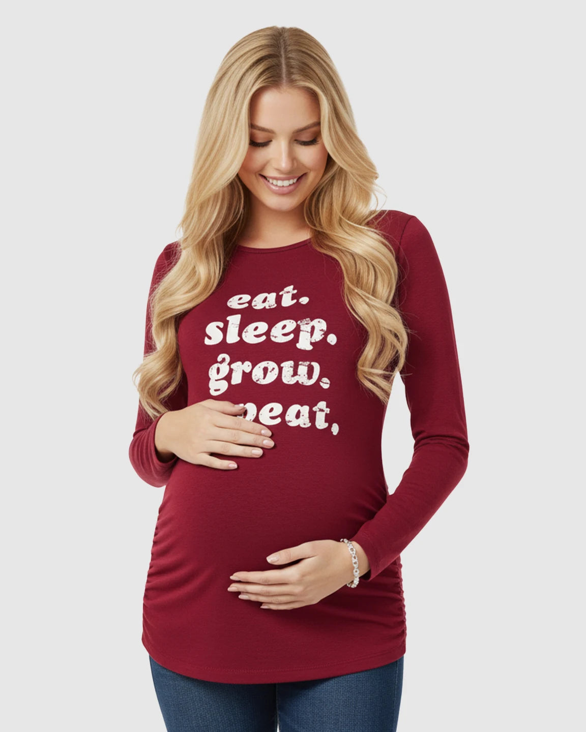 Long-sleeve Printed Maternity Top