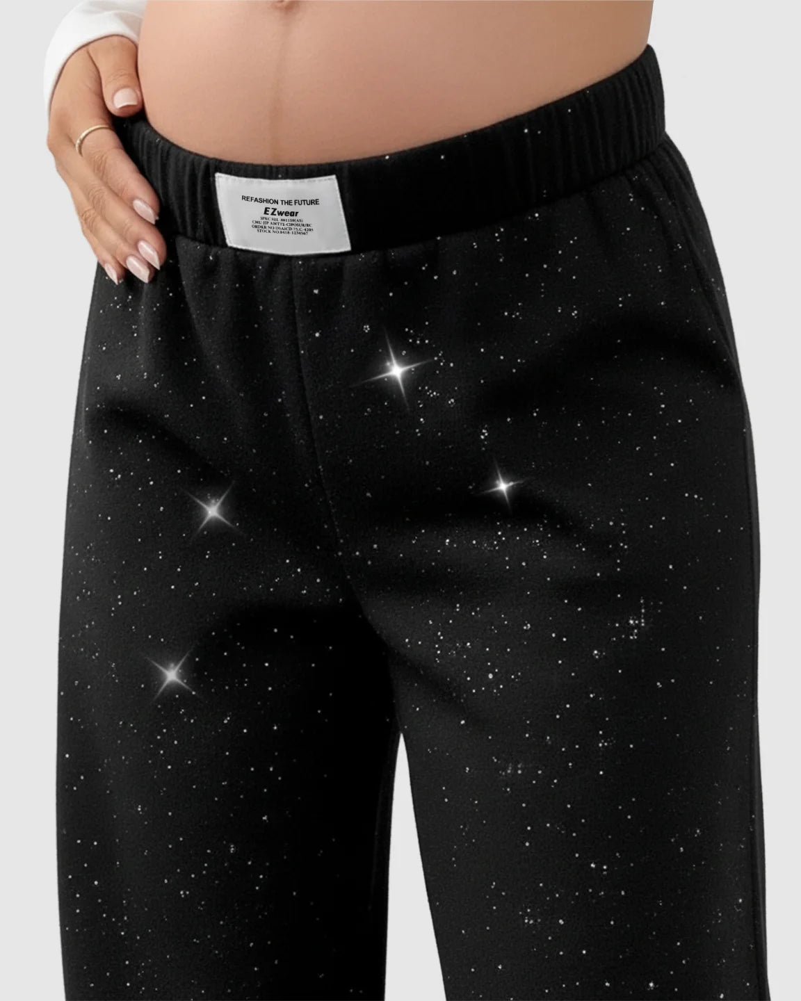 Starry Print Wide-Leg Maternity Pants